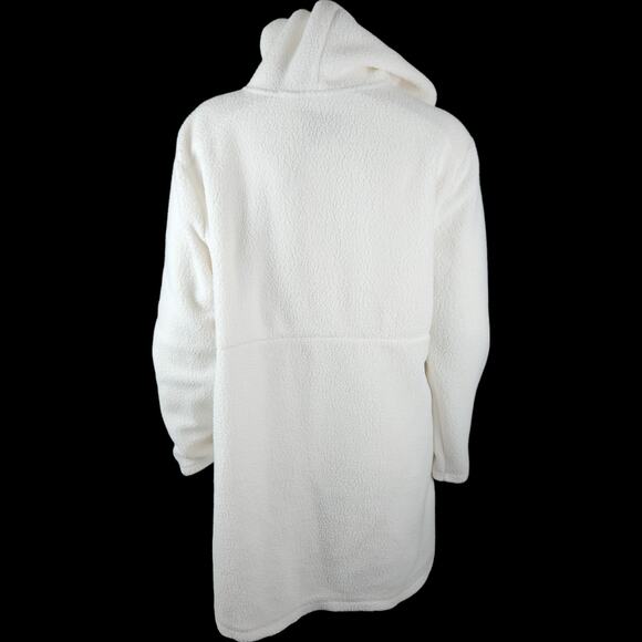 Muk Luk Teddy Bear Sherpa Lounger with Hood White Large NWT - Picture 4 of 15